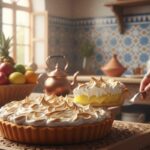 Tarte au citron meringuée maison avec meringue suisse dorée au chalumeau